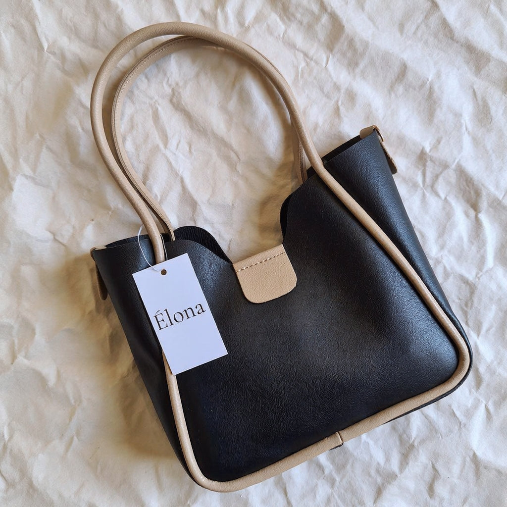 Sac Kyra - noir et beige ( 275 alf )